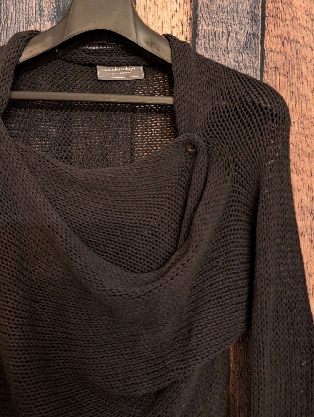 Wooden Ships Paola Buendia Open Knit Draped‎ Cardigan Sweater SM